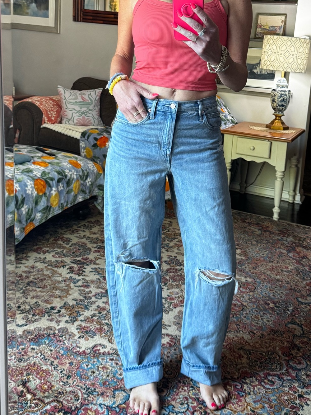 GAP Light Blue Distressed Boyfriend Jeans